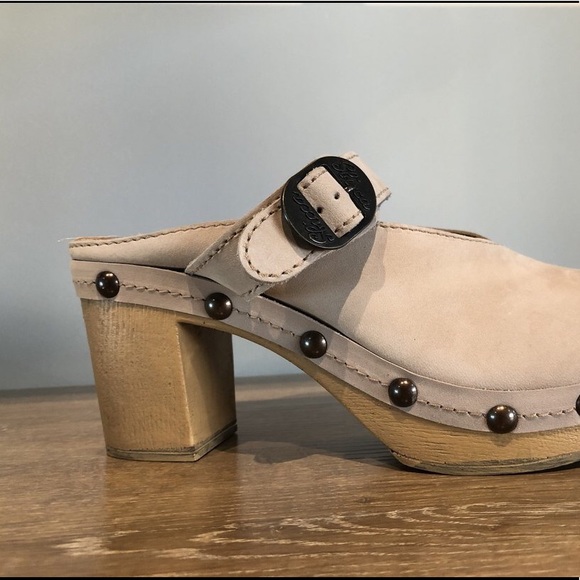 Leather Heeled Buckled Mule Clog - Picture 7 of 8